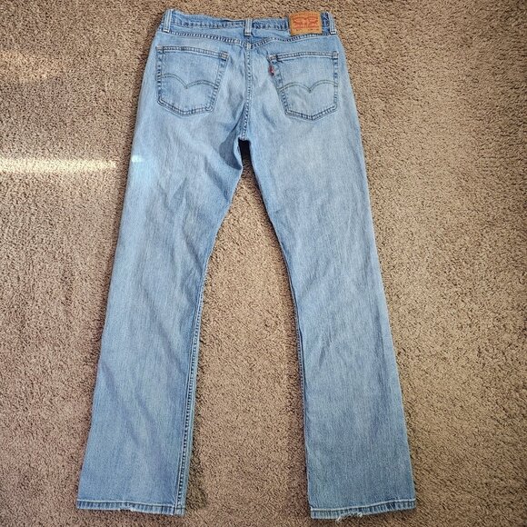 Levi's 527 Slim Bootcut Jeans Mens Tag 34x36 Act 33x33 Light Wash Stretch Denim - Picture 2 of 12